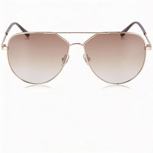 Fossil Aviator Sunglasses Unisex — front view, Stainless Steel frame