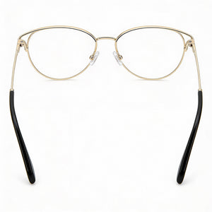 Fossil Rectangle Eyeglasses for Women — interior view, Polycarbonate demo lenses