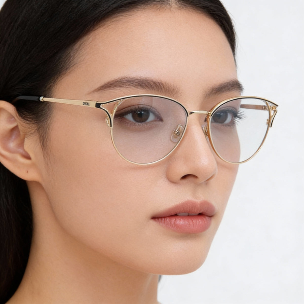 Fossil Gold Rectangle Eyeglasses for Women, Alloy Steel, Photo 5