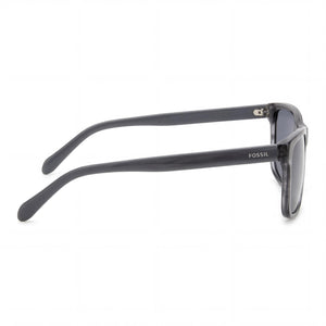 Fossil Rectangle Sunglasses Women — side view, Non-Polarized Dark Grey lens