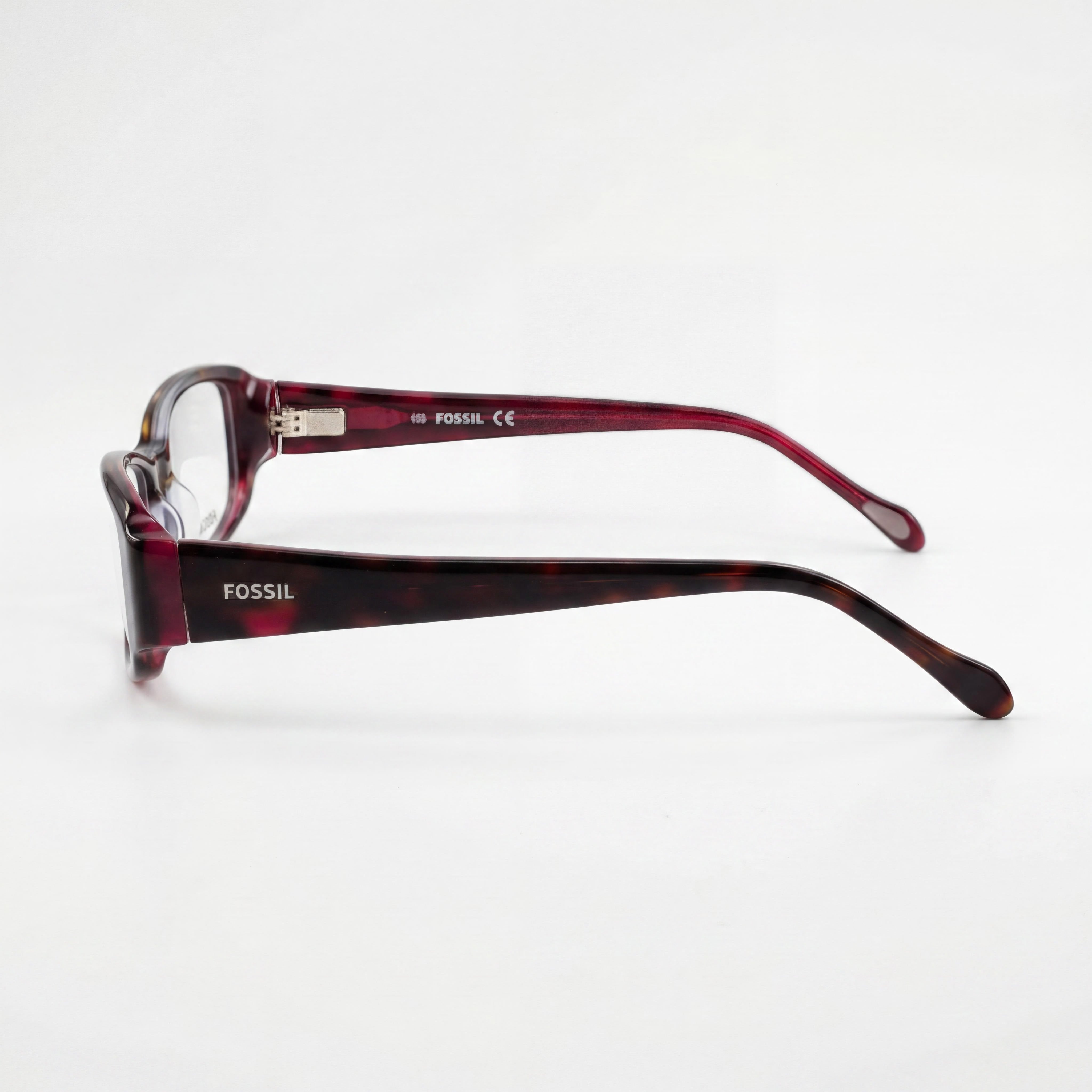 Fossil Dark Tortoise Rectangle Eyeglasses for Women, Acetate, Photo 2