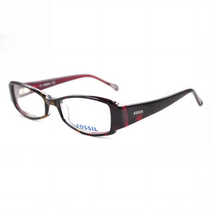 Fossil Havana Rectangle Eyeglasses for Women, Acetate frame