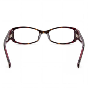 Fossil Rectangle Eyeglasses Women — side view, Havana Acetate temples