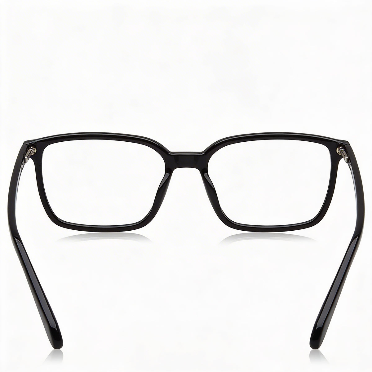Fossil Modern Transparent Black Rectangle Eyeglasses Unisex, Acetate, Photo 2