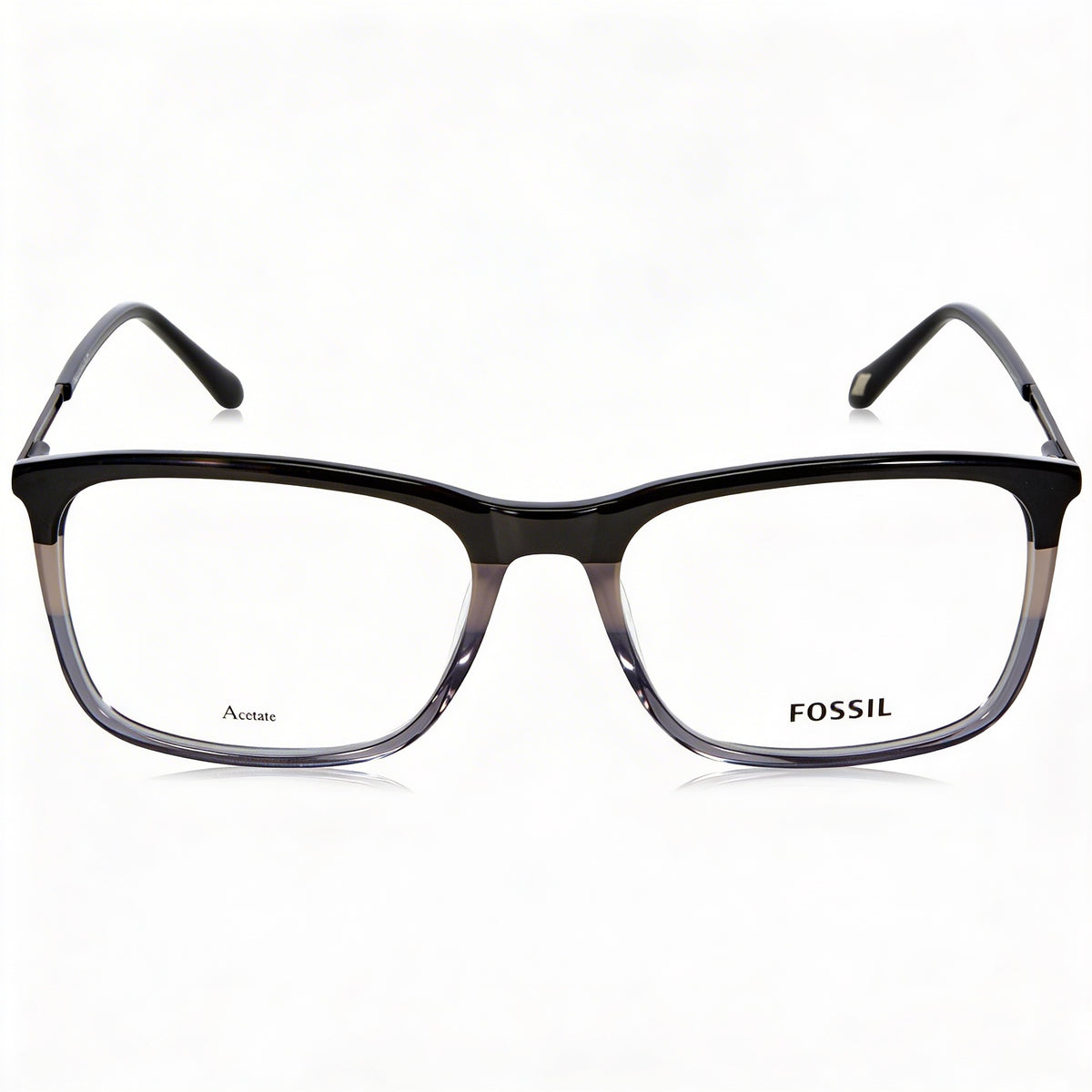 Gafas graduadas Fossil Modern rectangulares, color negro y gris, unisex, 54 mm, Photo 2