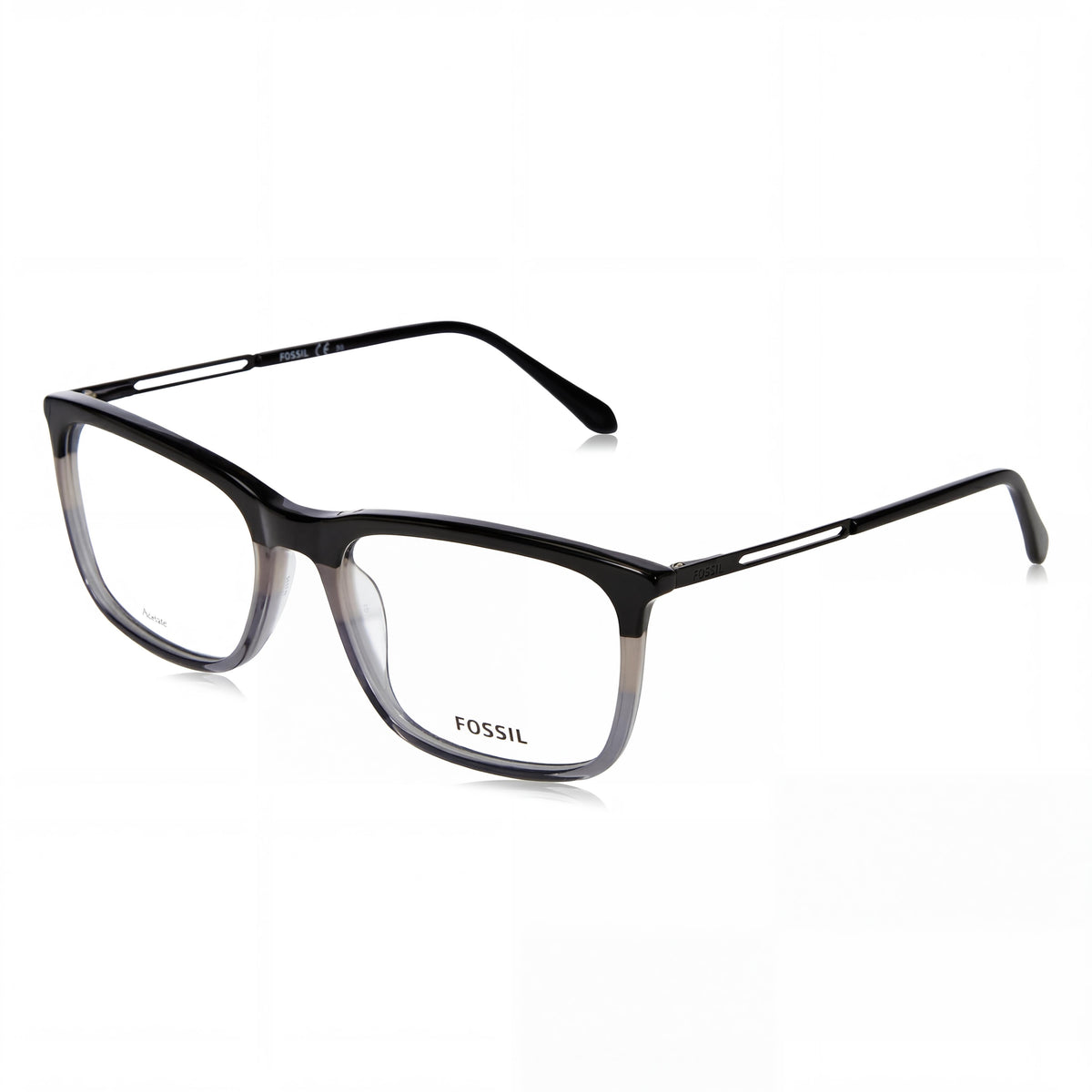 Gafas graduadas Fossil Modern rectangulares, color negro y gris, unisex, 54 mm, Photo 1