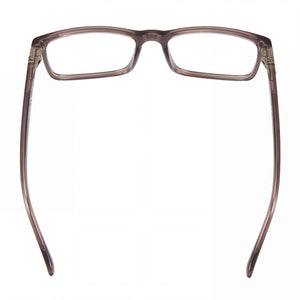 Fossil Modern Rectangle Eyeglasses Men — side view, Crystal Grey Propionate temples