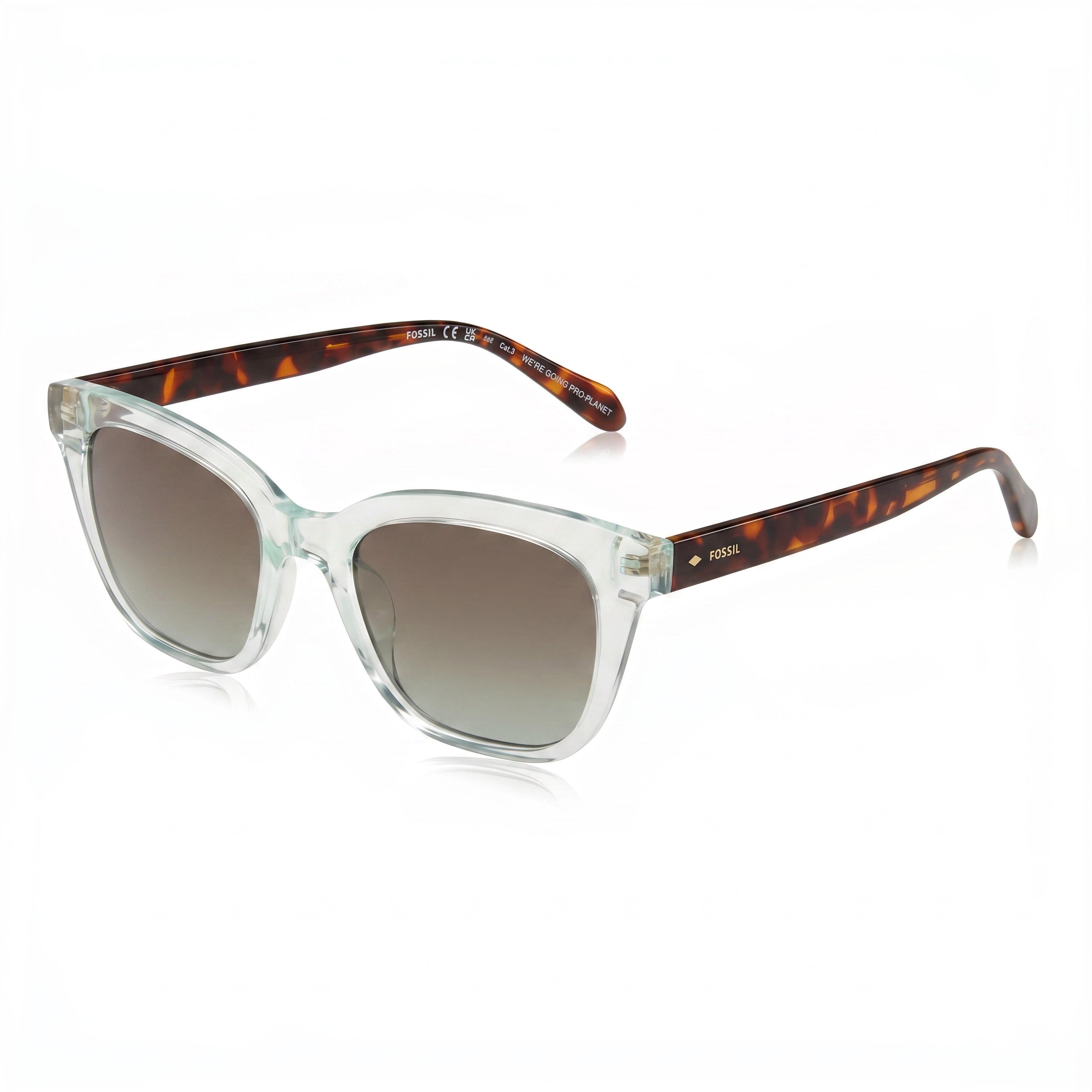 Gafas de sol Fossil Modern Crystal Green Rectangle para mujer, 51 mm, Photo 1