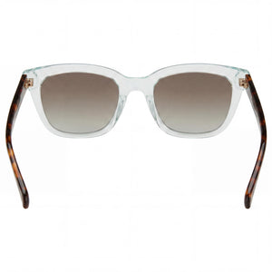 Fossil Modern Rectangle Sunglasses Women — side view, Non-Polarized Crystal Green lens