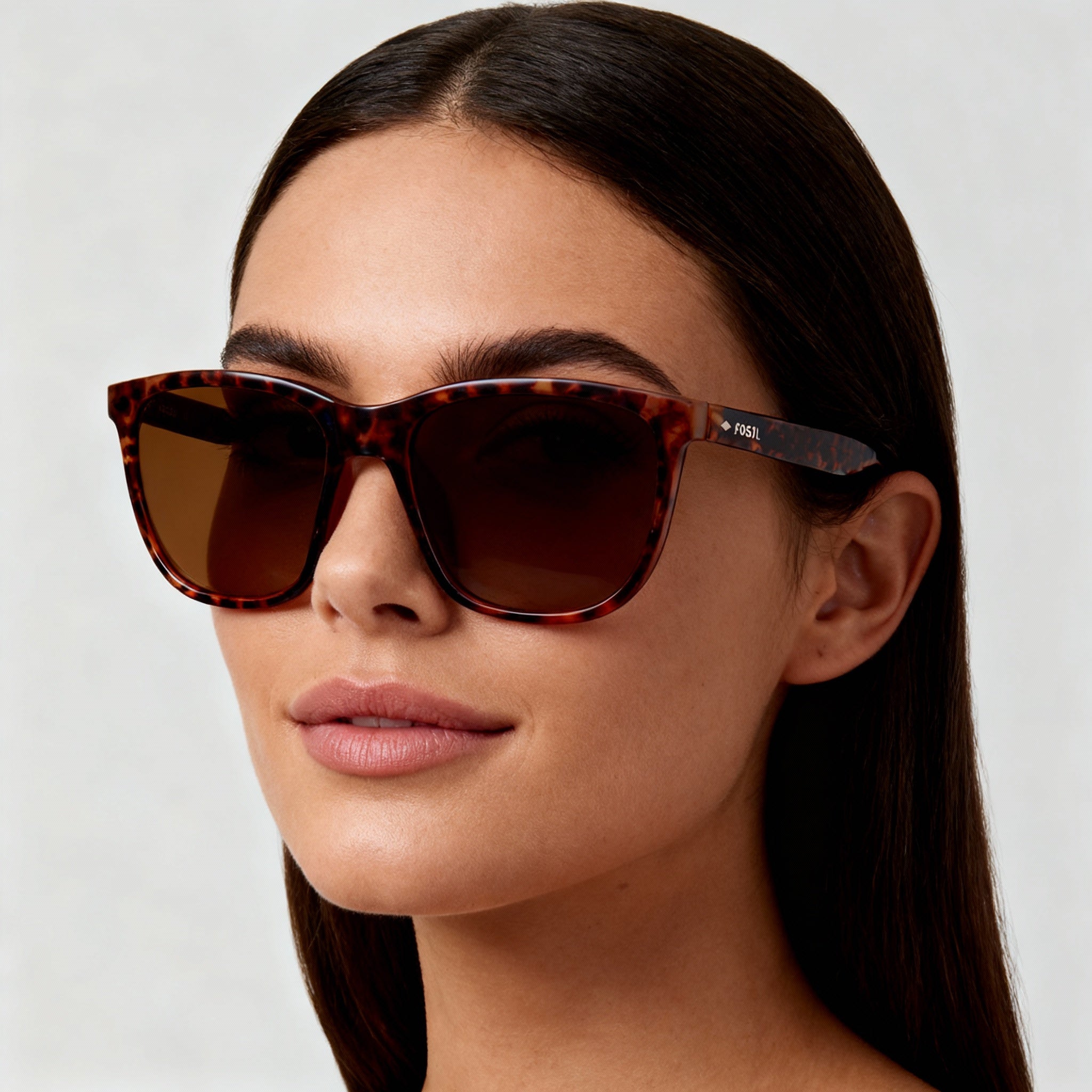 Fossil Modern Havana Square Sunglasses for Women, 55mm, Photo 3