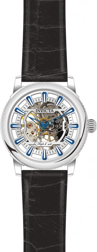 Invicta 22610 Men's Objet D Art Automatic Stainless Steel and Leather Casual Black Watch