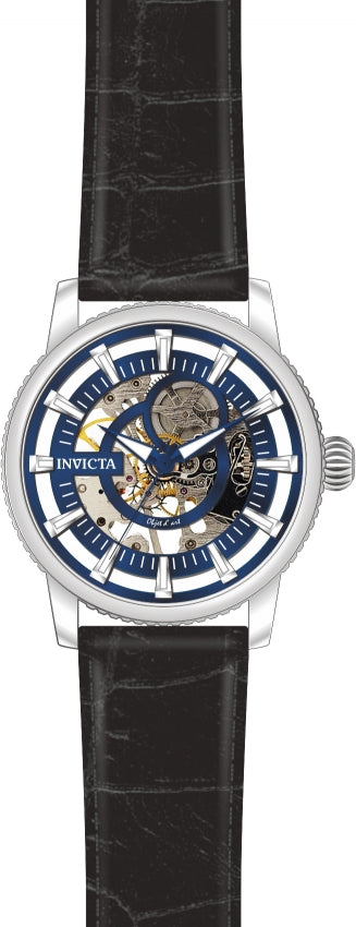 Invicta Men's Objet d'Art Automatic Stainless Steel, Leather Casual Black Watch