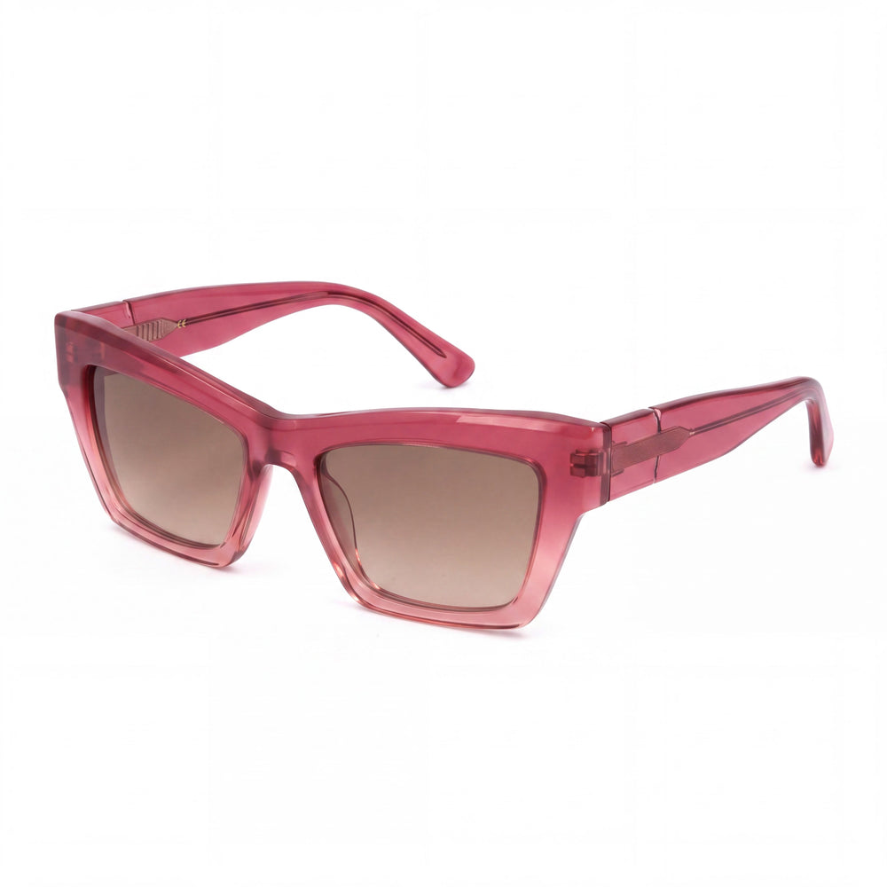 Furla Sfu465 Bordeaux Cat Eye Sunglasses for Women, Brown Gradient lens
