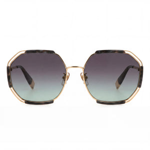 Furla Sfu785 Round Sunglasses for Women — front view, Stainless Steel frame