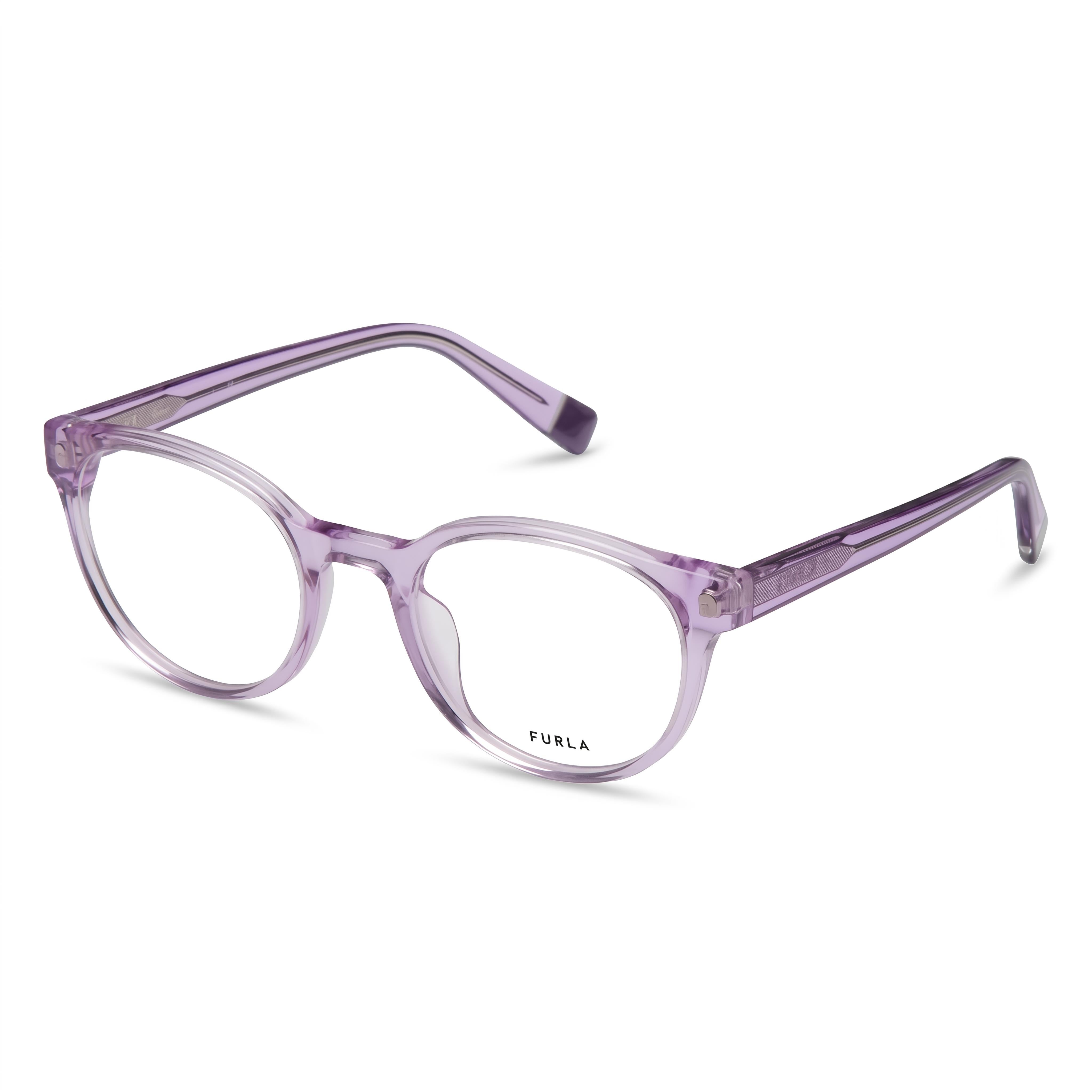 Furla VFU642V Transparent Rectangle Unisex Eyeglasses, Acetate 50mm, Photo 1