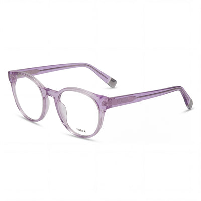 Furla Vfu642v Violet Round Eyeglasses Unisex, Acetate frame