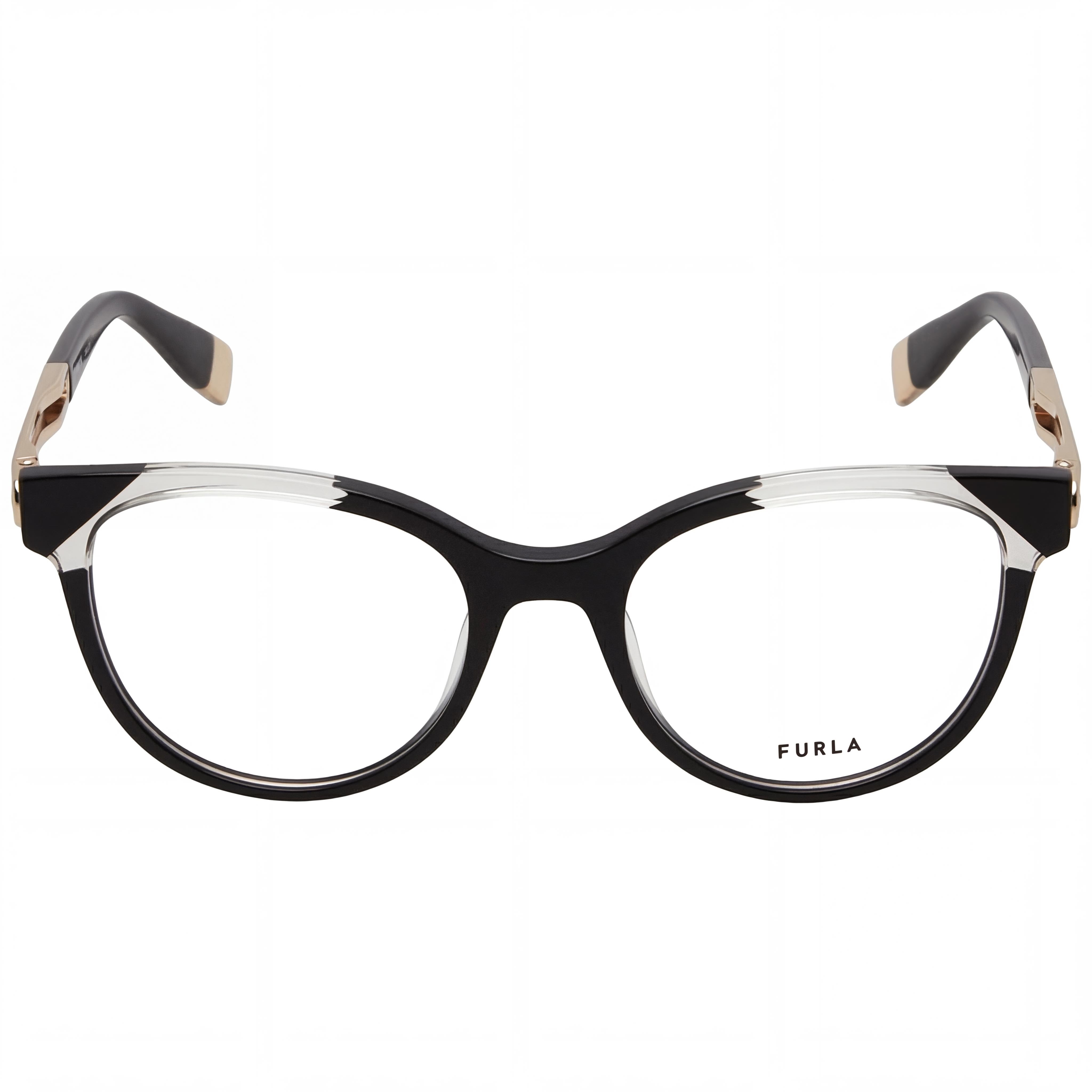 Gafas rectangulares Furla VFU672 negras para mujer, acetato de 51 mm, Photo 2