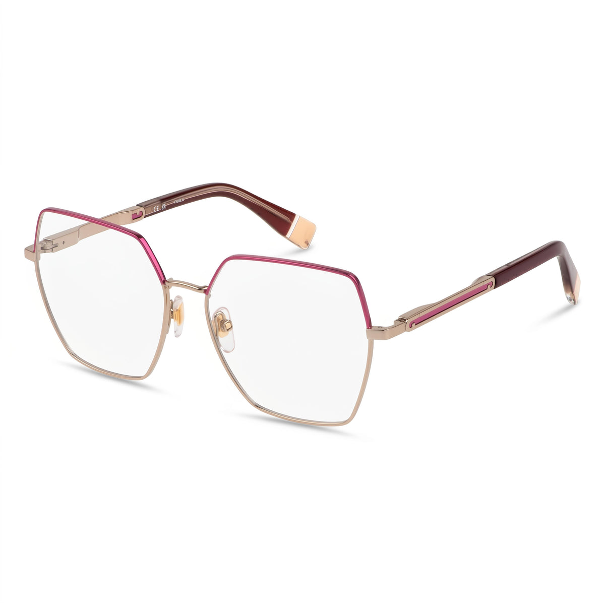 Gafas de sol cuadradas Furla VFU674 doradas para mujer, metal 55mm, Photo 1