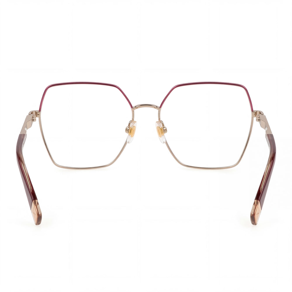 Furla VFU674 Square Eyeglasses Women — side view, Gold Metal temples