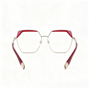 Furla VFU674V Square Eyeglasses Men — side view, Oro Chiaro Lucido Metal temples