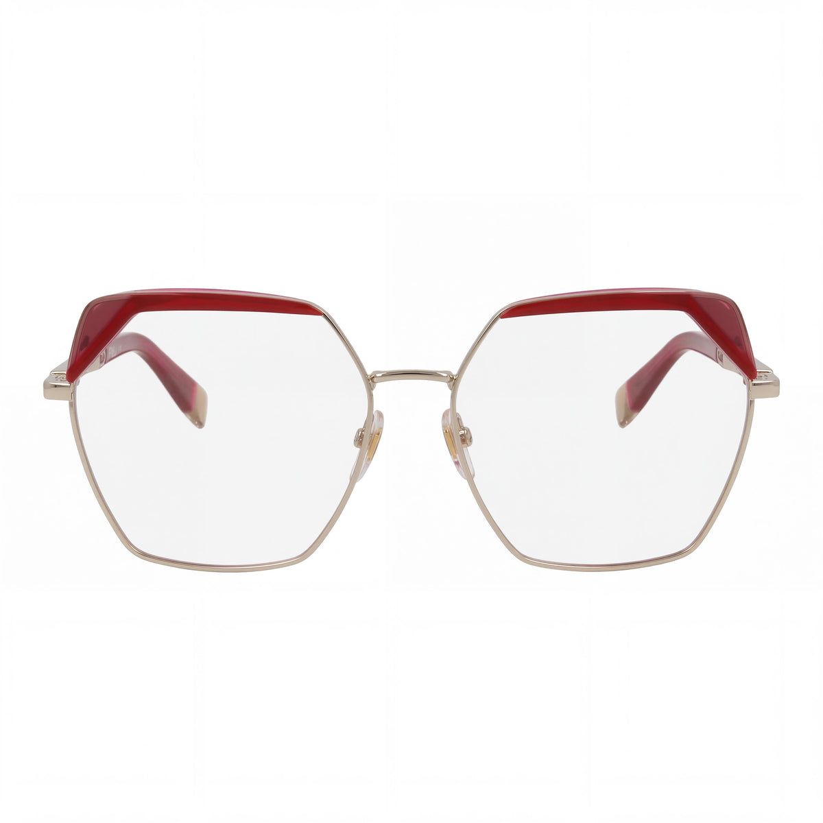 Furla VFU674V Red Rectangle Eyeglasses for Men, Metal 55mm, Photo 2