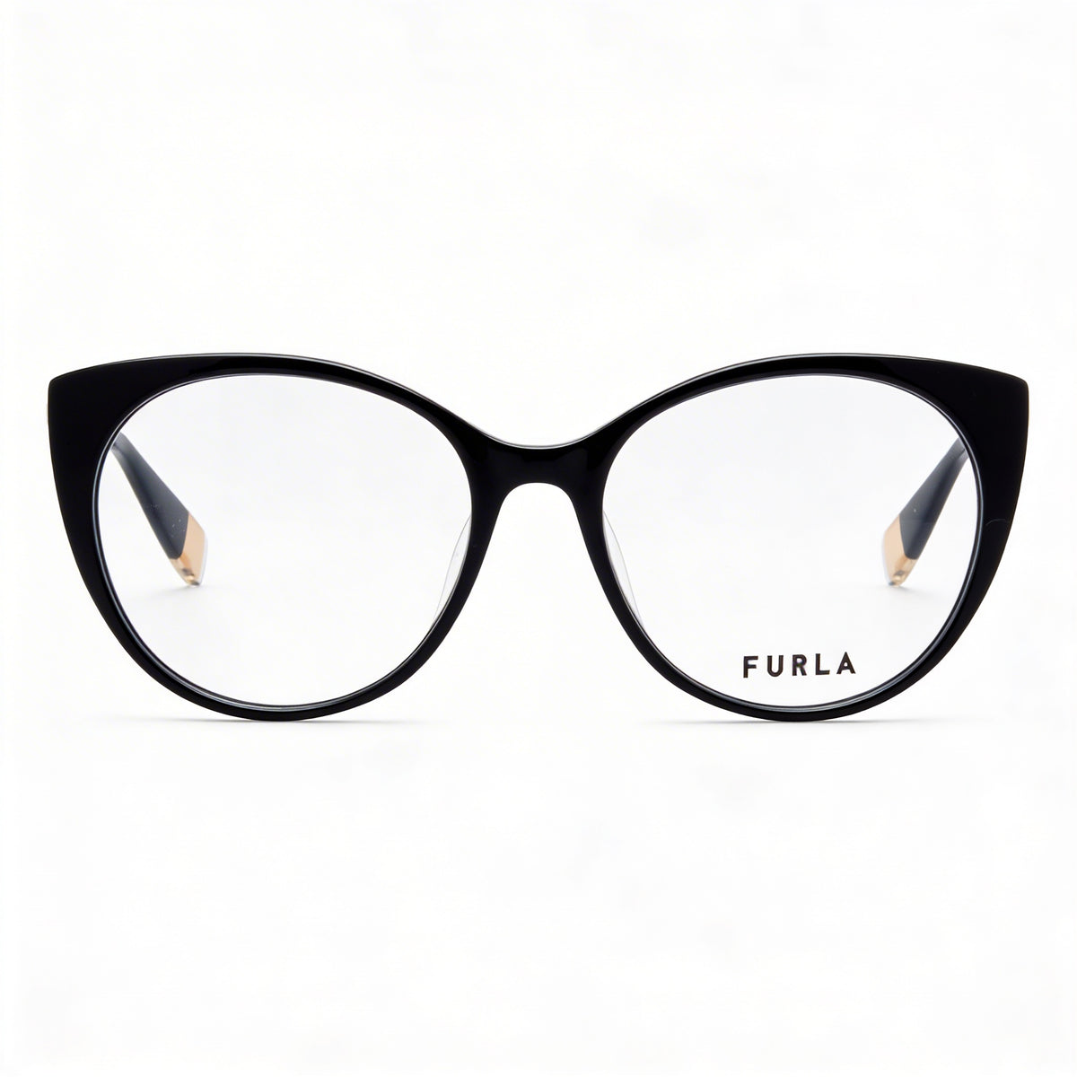Furla VFU722 Shiny Black Cat Eye Eyeglasses for Women, 53mm, Photo 2