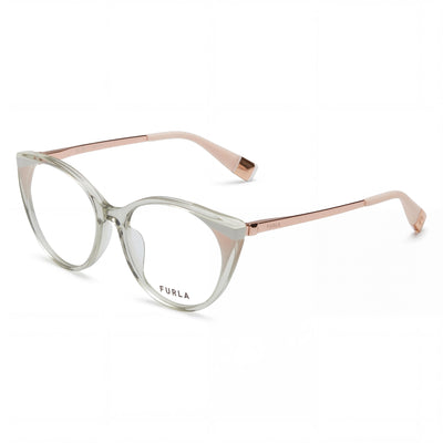 Furla VFU722V Gray Oval Eyeglasses for Women, Acetate frame