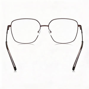 Gant Ga4145 Square Eyeglasses Women — side view, Brown Metal temples