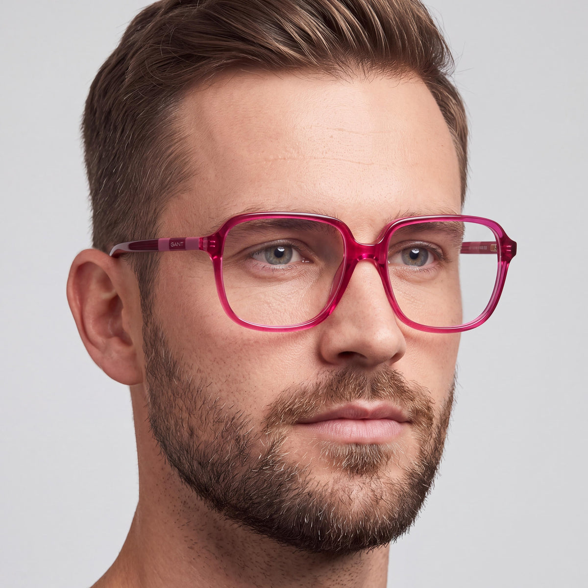 Gafas cuadradas para hombre Gant Ga4155, color fucsia brillante, 55 mm, Photo 3