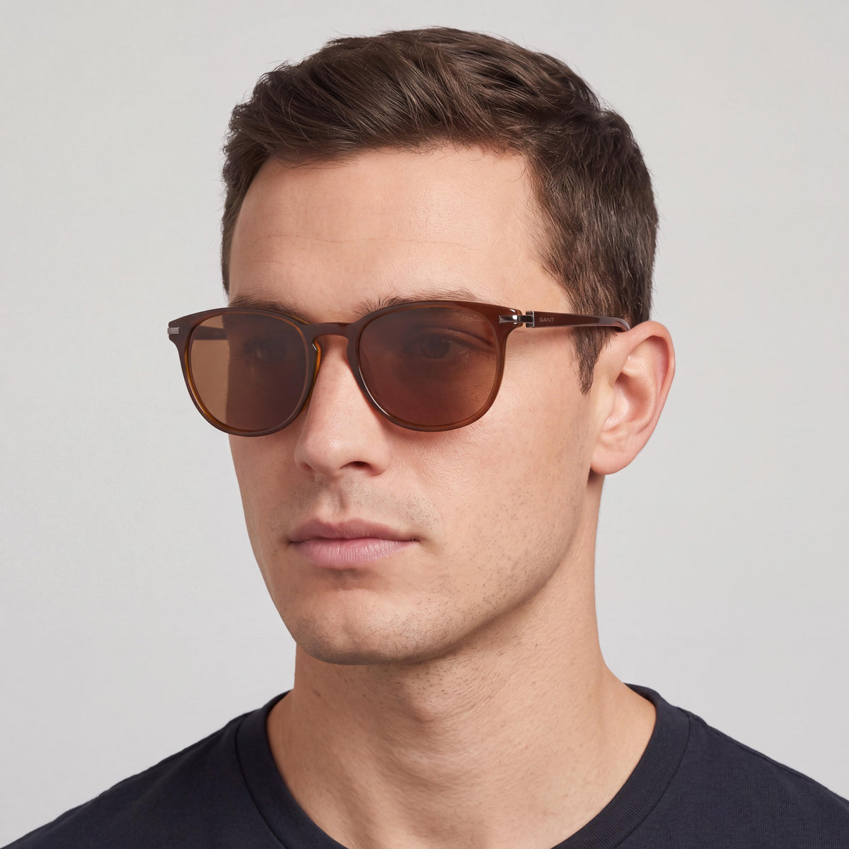GANT Gafas de Sol Modernas para Hombre, Montura de Plástico Marrón, Antirreflejos, No Polarizadas, 100% Protección UV, 54mm, Photo 4