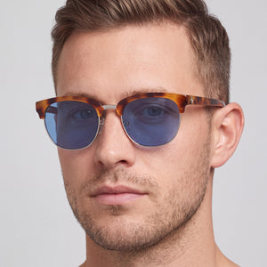 Gant GA712153V53 Square Sunglasses Men — side view, Non-Polarized Blue lens