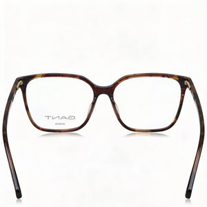 Gant Square Eyeglasses Women — side view, Havana Plastic temples