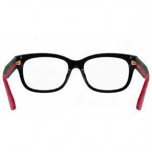 Gucci 0278 ON-011 Rectangle Eyeglasses Unisex — side view, Black Acetate temples