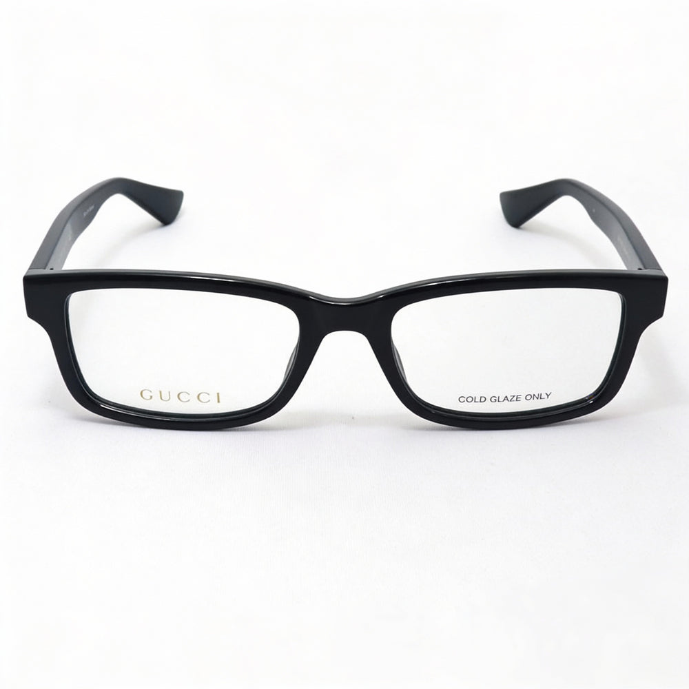 Gucci Rectangle Eyeglasses Unisex — front view, Plastic