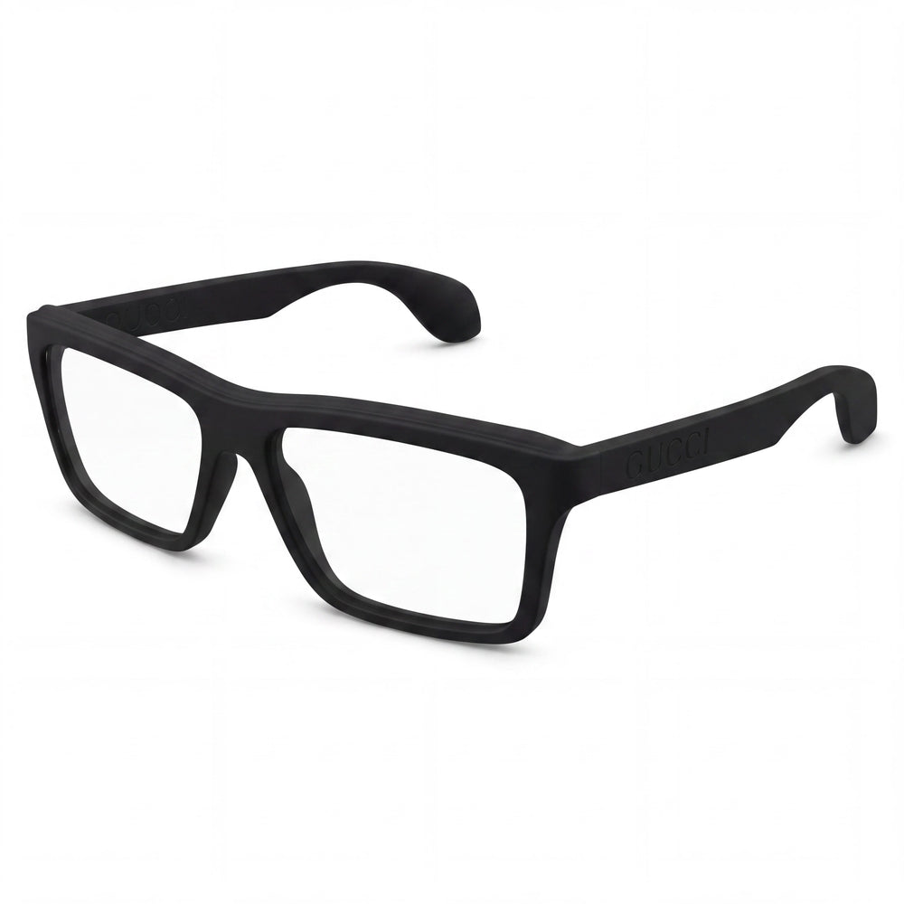 Gucci Black Rectangle Eyeglasses for Men, Acetate frame