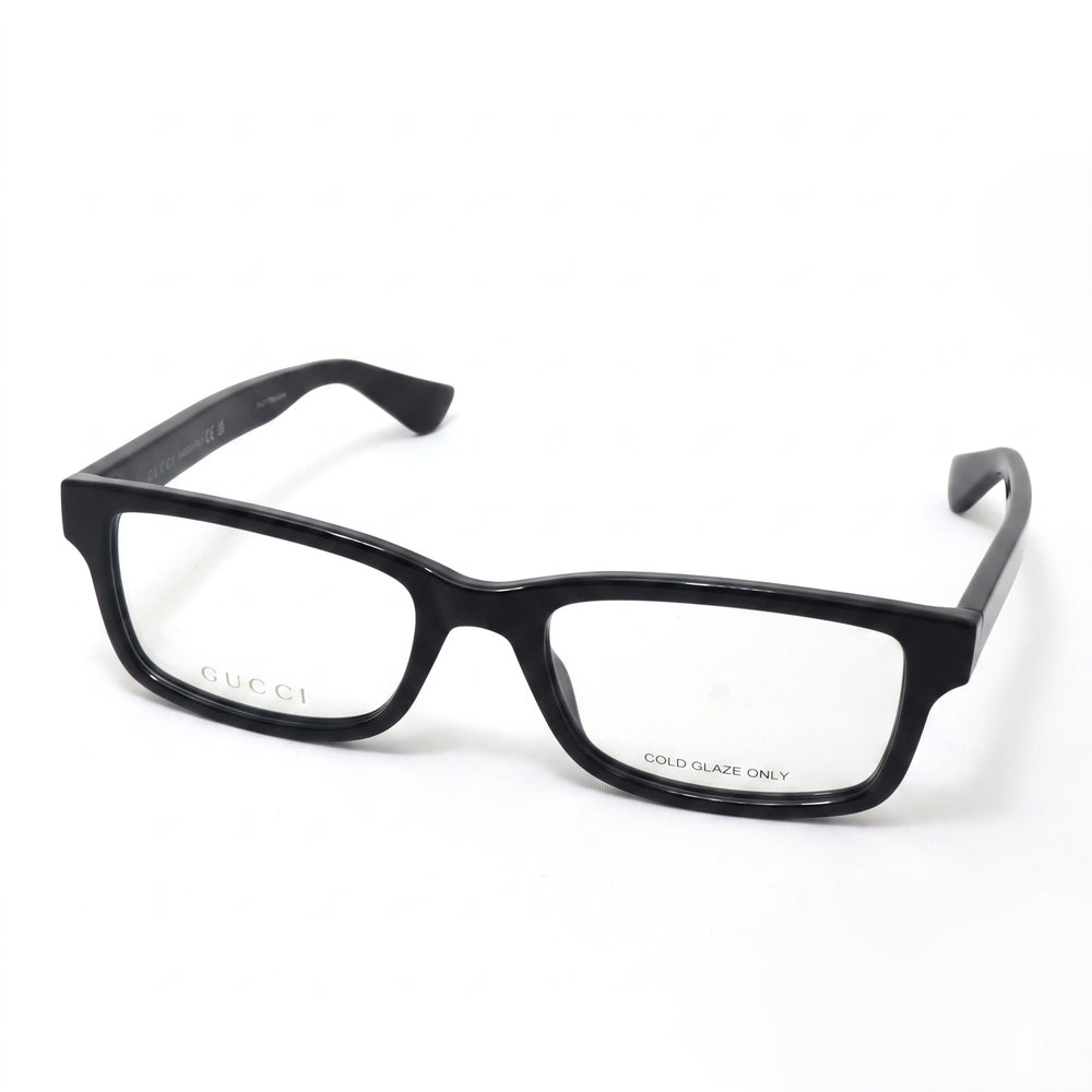 Gucci Black Rectangle Eyeglasses Unisex, Plastic frame