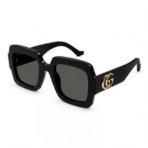 Gucci Black Square Sunglasses for Women, Grey lens