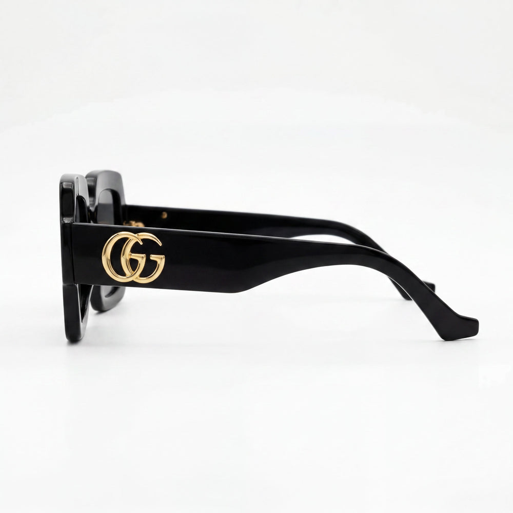Gucci Square Sunglasses Women — side view, Grey lens