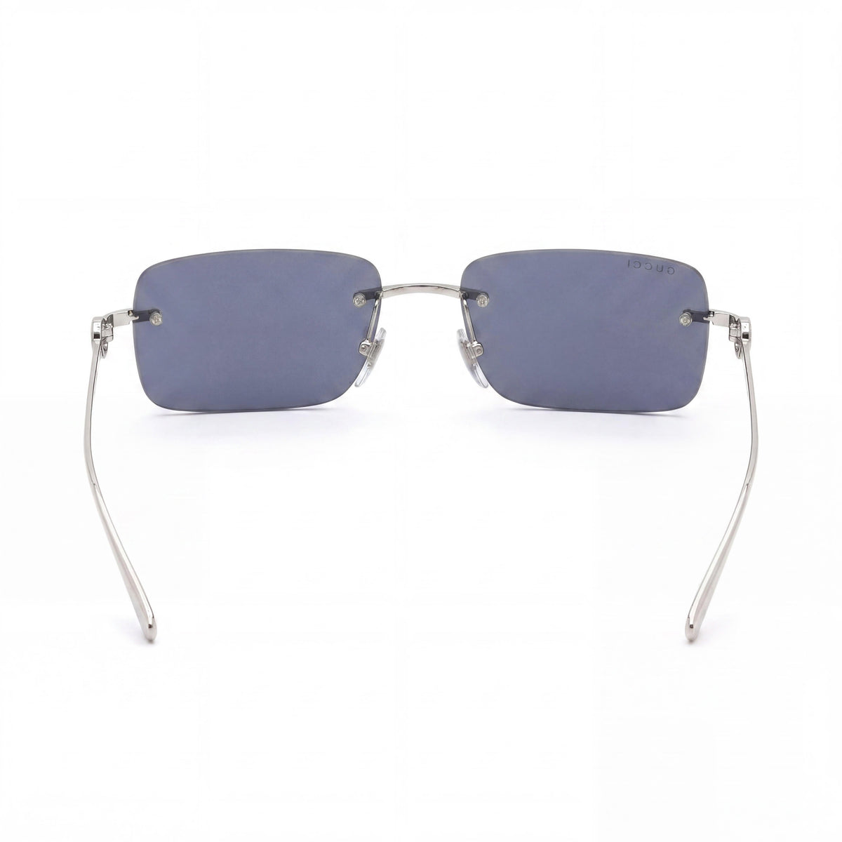 Gucci Silver-silver-blue Rectangle Sunglasses for Women, 55mm, Photo 3
