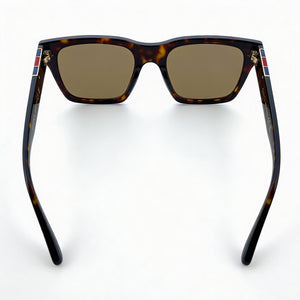 Gucci Classic Square Sunglasses Unisex — side view, Non-Polarized Brown lens