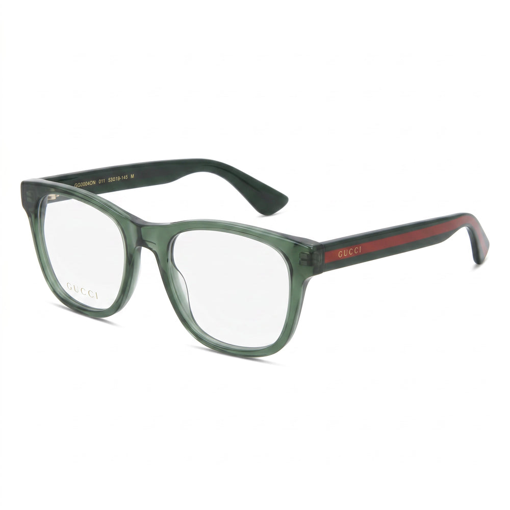 Gucci GG0004ON 011 Green Square Eyeglasses for Men, Plastic frame