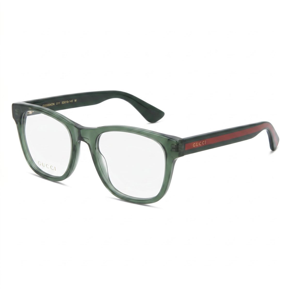 Gucci GG0004ON 011 Translucent Green Eyeglasses for Men, Photo 1