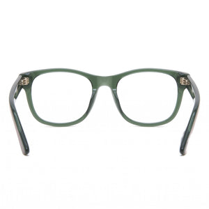 Gucci GG0004ON 011 Square Eyeglasses Men — side view, Green Plastic temples