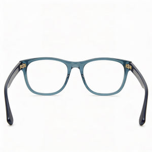 Gucci GG0004ON 012 Square Eyeglasses Men — side view, Blue Plastic temples
