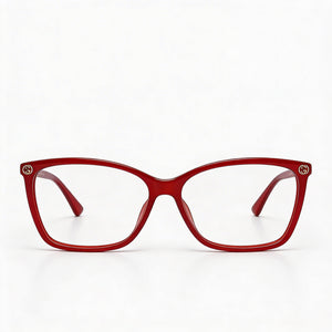 Gucci Gg0025o-004 Rectangle Eyeglasses for Women — front view, Plastic