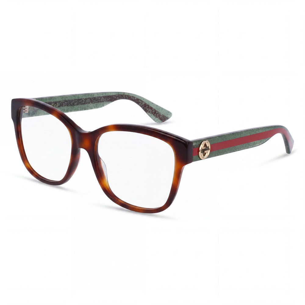 Gucci Gg0038o-002 Havana Square Eyeglasses for Women, Plastic frame