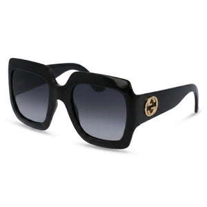 Gucci GG0053SN Black Square Sunglasses Unisex, Shaded Dark Grey lens