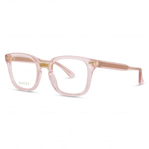 Gucci GG0184O Transparent Pink Square Eyeglasses for Women, Plastic frame