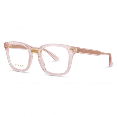 Gucci GG0184O Transparent Pink Square Eyeglasses for Women, Plastic frame