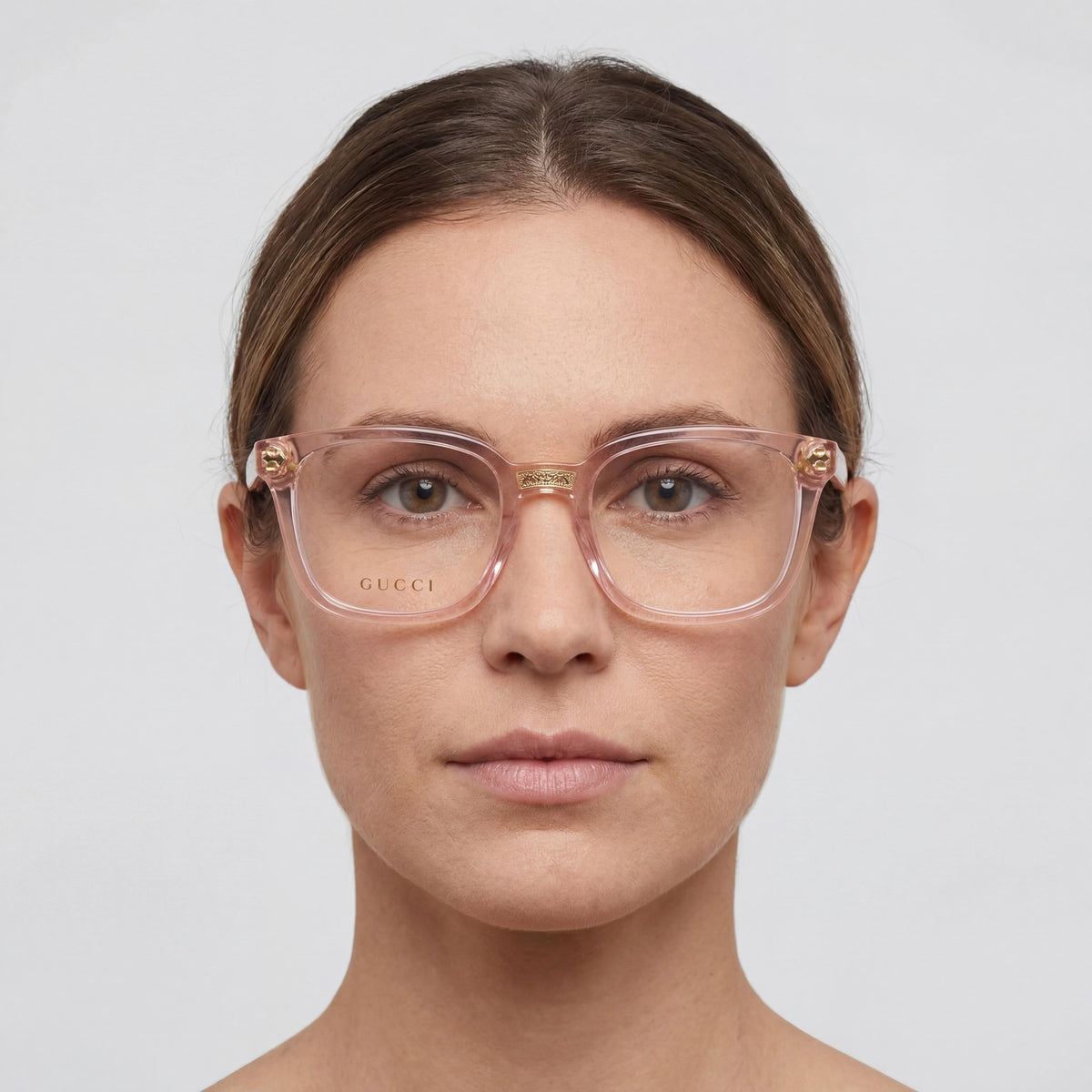 Gafas graduadas Gucci GG0184O cuadradas transparentes de color rosa para mujer, 50 mm, Photo 4